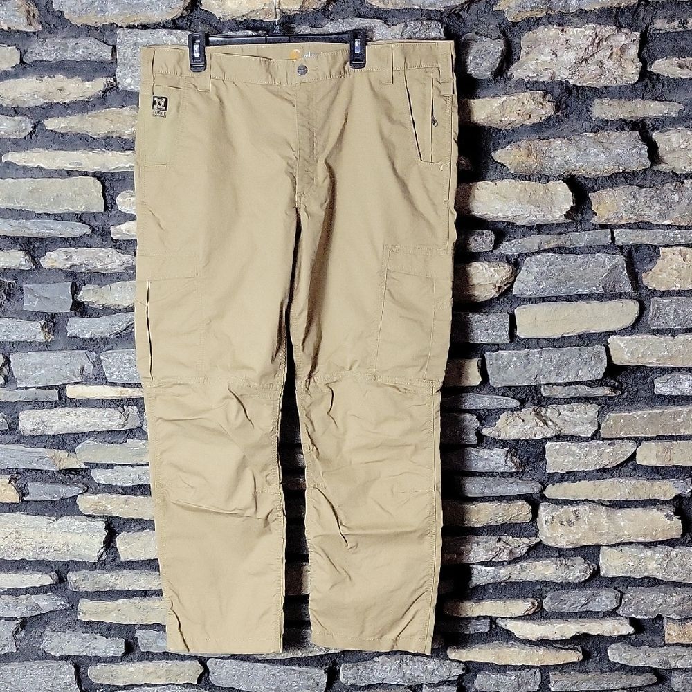 Men's Tan Carhartt Relaxed Fit Cargo Pants Size 42